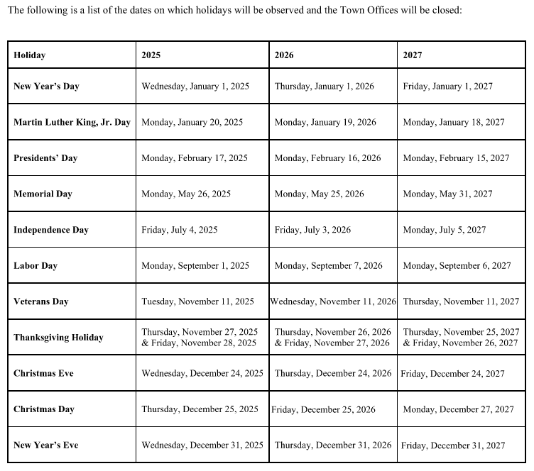 TOML Municipal Holidays 25-26-27